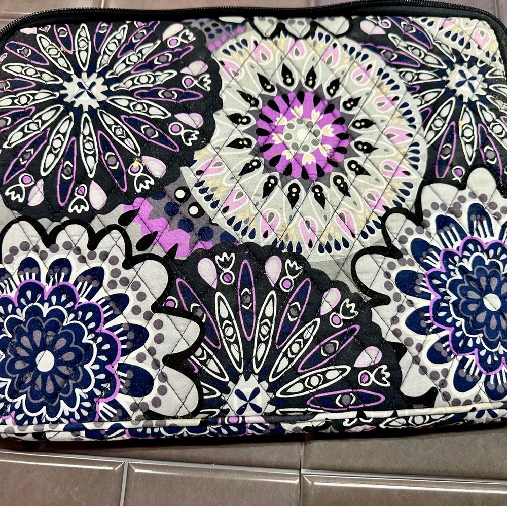 Vera Bradley Black and Purple Mandala Laptop Case